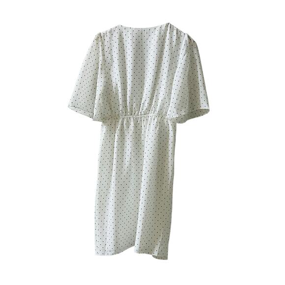 Cupcake And Cashmere Estrella Polka Dot Tulip Hem Dress Size S Small White Black - Picture 3 of 9